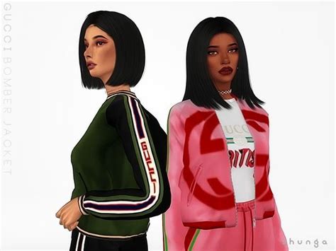 The Sims 4 Shunga Gucci Bomber Jacket Sims 4 Dresses Sims 4 Sims