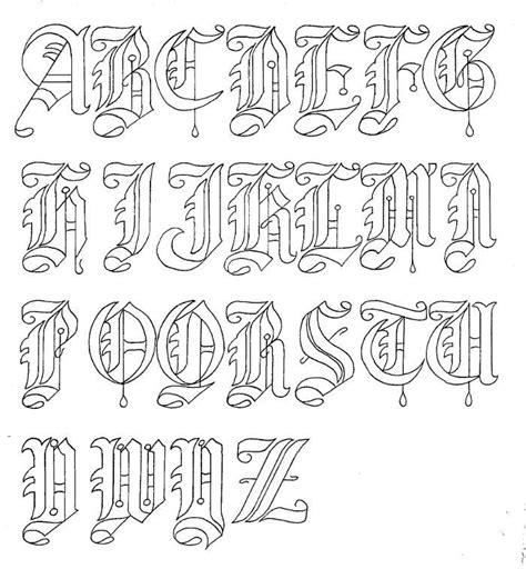 Tattoo Lettering Fonts Lettering Alphabet Gothic Lettering