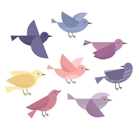 Flying Birds Vector Art Illustration Passaros Voando Ilustração De