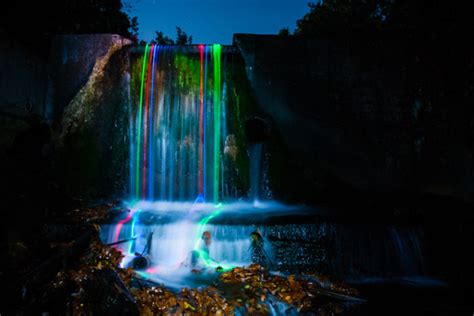 Beautifull Long Exposure Neon Waterfalls