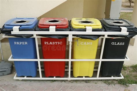 Color Coded Trash Bins For Waste Segregation Stock Photo Image Of