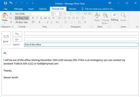 Automatic Email Reply Out Of Office Template Get What You Need For Free