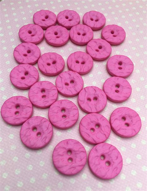 Set Of Six New Vintage Pink Buttons 18mm Etsy