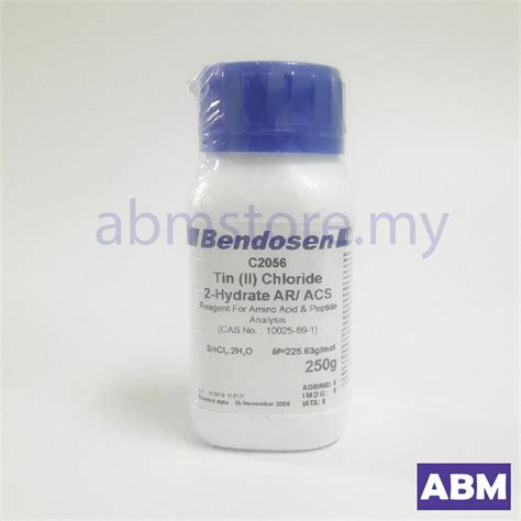 Tin 2 Chloride Dihydrate Ar Acs Bendosen 250g Cas No 10025 69 1
