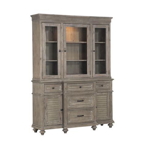 Buy Homelegance 1689br 50 Cardano Hutch And Buffet In Light Brown Glass
