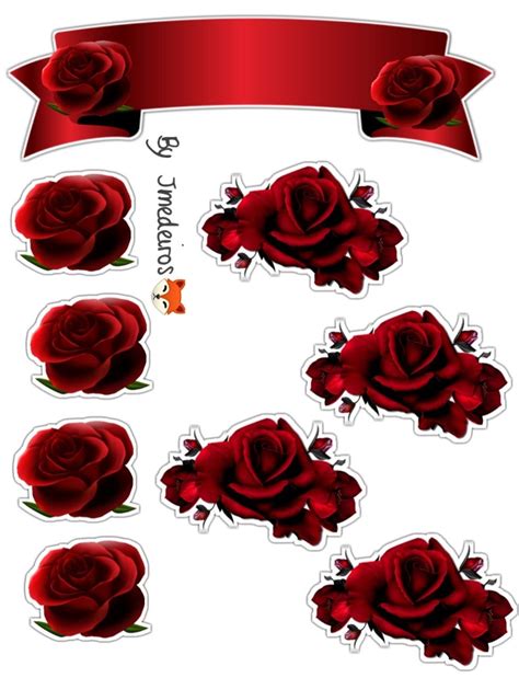 A Bunch Of Red Roses With Ribbons Around Them And Some Stickers On The Side