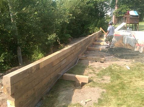 How To Build A Timber Retaining Wall On A Slope Mycoffeepotorg
