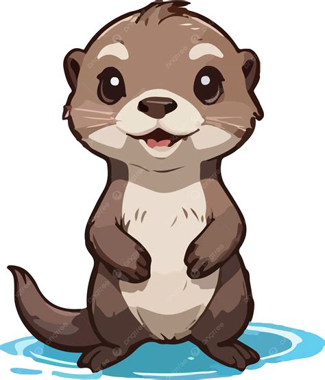 Cute Otter Animal Clip Art Otter Animal Cartoon Png Transparent