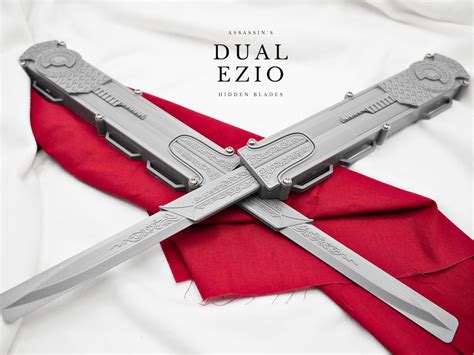 V2 Assassins Dual Brotherhood Ezio Auditore Hidden Blades Grey Pair Etsy