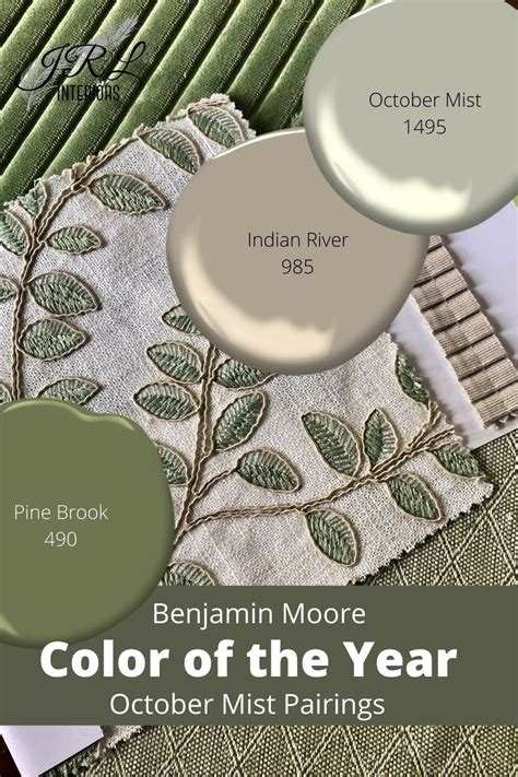Paint Pairings For Benjamin Moore Color Of The Year October Mist Interior Paint Colors