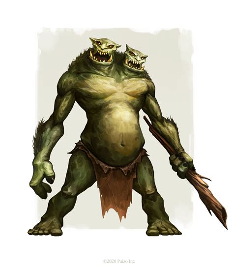 Pathfinder Two Headed Troll By Yasen Stoilov Rimaginarygolarion