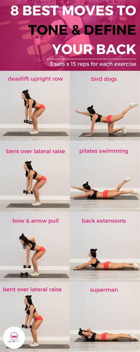 Strength training workouts for women with dumbbells only, so you can easily do these at home or at the gym. 8 Awesome At Home Back Workouts with Weights for Women
