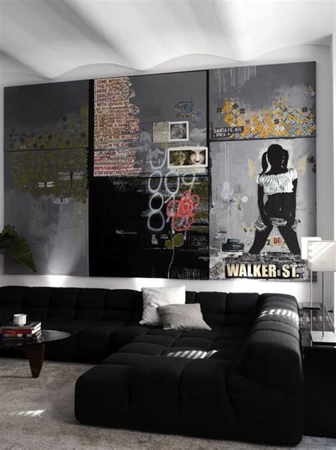 Besides make it better, these ideas also give you some widely known, men are associated with messy and stinky room. cool-bachelor-pad-living-room-with-wall-art-design ...