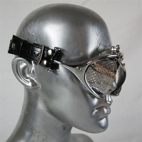 Handmade Futuristic Modern Steampunk Eyewear For Artists Metal Lens