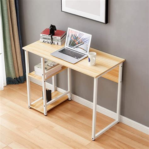 Homcom Writing Desk Folding Table For Small Space Computer Desk With Metal Frame Space Saving