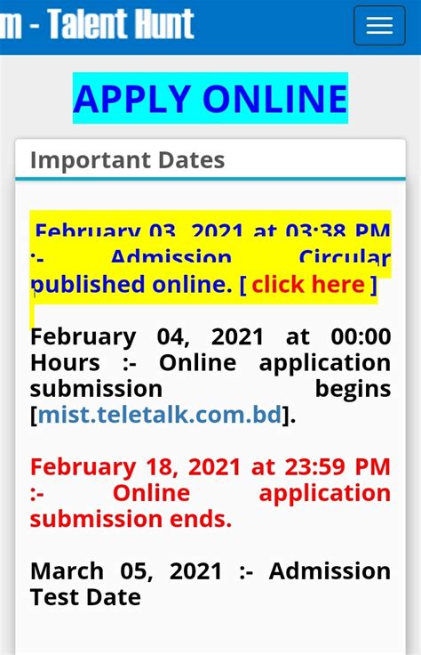 Mist Notice 2023 Admission Exam Date Seat Plan And Mist Admit Card