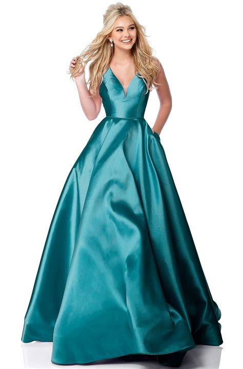 Sherri Hill - 51856 Sleeveless V Neck Mikado Ballgown | Sherri hill