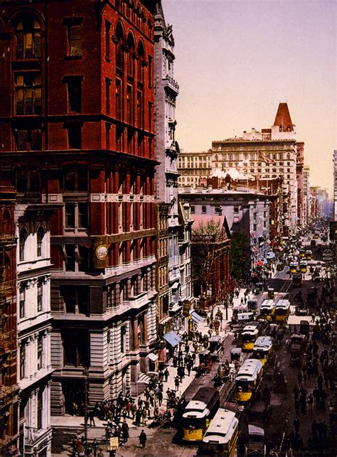 Looking Up Broadway From Dey Street New York City 1900 Flickr