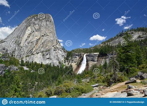 Liberty Cap And Nevada Fall From John Muir Trail Yosemite California