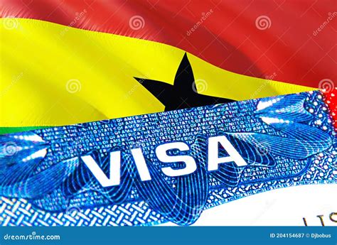 Ghana Visa Travel To Ghana Focusing On Word Visa 3d Rendering Ghana