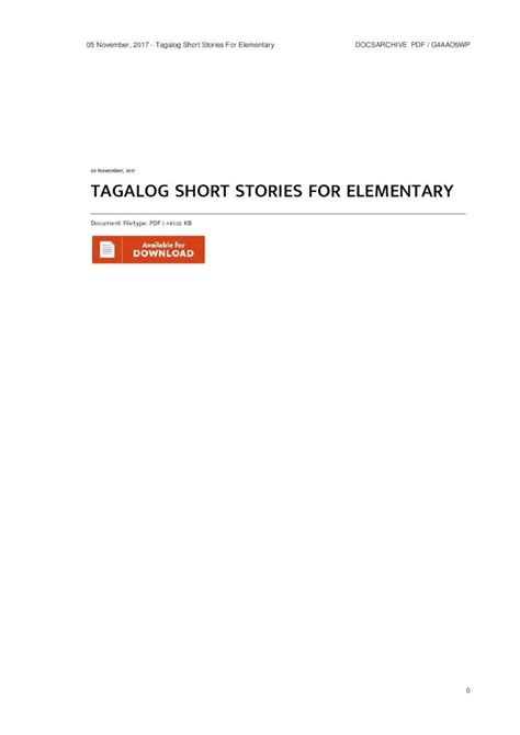 Pdf Tagalog Short Stories For Elementary Pdf Docsarchive · Pdf