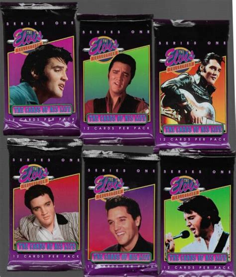 1992 Elvis Presley 6 Diff Sealed Pack Lot Trading Cards W Wrapper