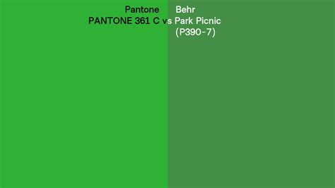 Pantone 361 C Vs Behr Park Picnic P390 7 Side By Side Comparison
