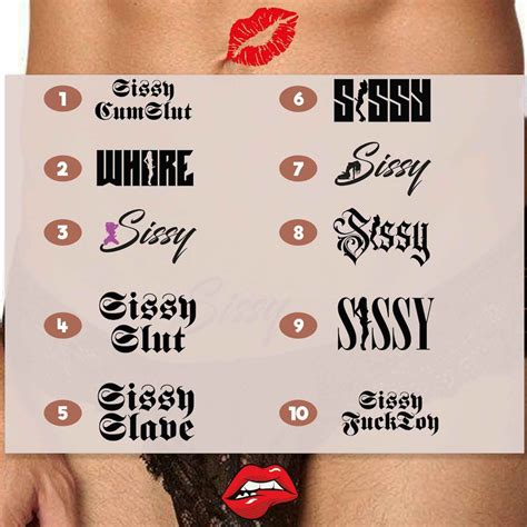 3x Sissy Temporary Tattoos Tramp Stamps Sissy Sissy Tattoo Etsy