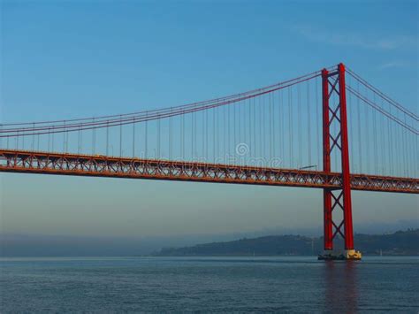 Lisbon Portugal 23 December 219 Skyline Red Bridge On 25 April