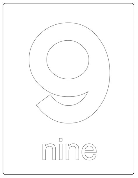 Number 9 Coloring Pages Coloring Home