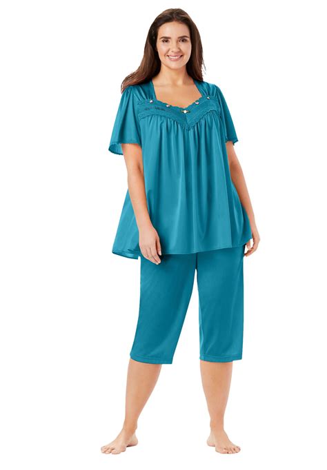 Dreams And Co Dreams And Co Womens Plus Size Tricot Pajamas Walmart