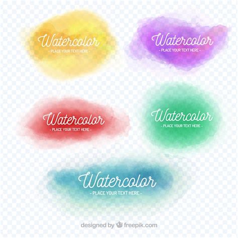 Set De Manchas De Acuarela De Colores Vector Gratis