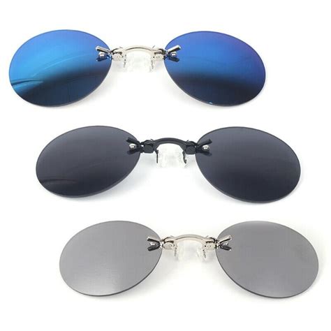 Clip Nose Sunglasses Round Glasses Matrix Morpheus Vintage Sun Uv400 With Bag Ebay