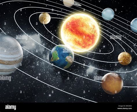 Solar System With Eight Planets Stock Photo Alamy