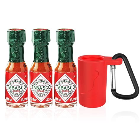 Mini Tabasco Hot Sauce Keychain Includes 3 Mini Hot Sauce Bottles 35oz With
