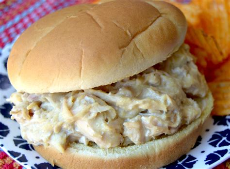 This recipe holds well in a crock pot / slow cooker so they are perfect for carry in dinners, graduation parties, etc. Easy Shredded Chicken Sandwich recipe from Keystone Meats