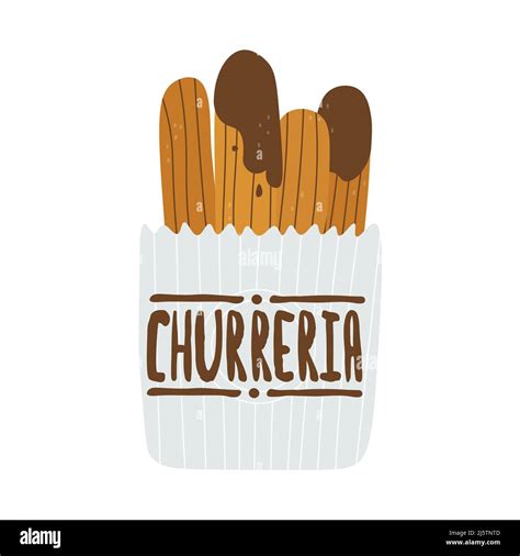 Logotipo para churreria Repostería tradicional española Ilustración vectorial aislada para el