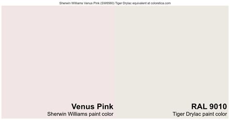 Sherwin Williams Venus Pink Tiger Drylac Equivalent Ral