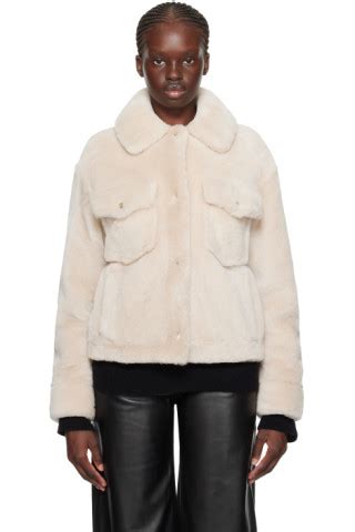 Pink Spread Collar Shearling Jacket By Yves Salomon Meteo On Sale