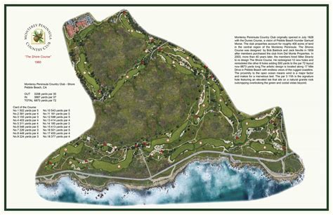Monterey Peninsula The Shore Course Vintage Golf Course Maps