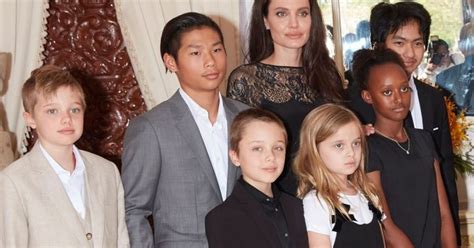 Angelina Jolie Surrounded By Her Six Children In Cambodia For First Red