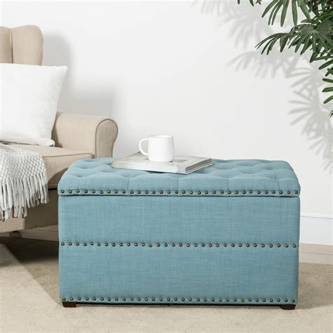 Joveco Storage Ottoman Tufted Rectangular Bench Foot Rest Stool With