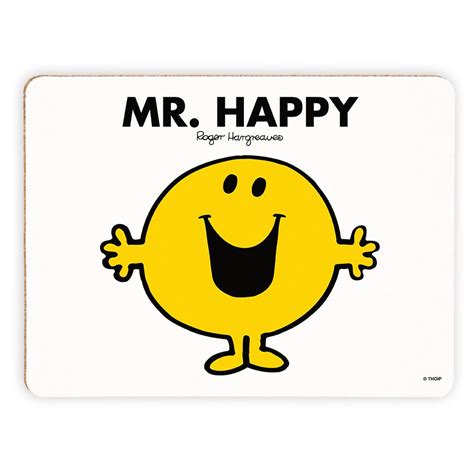Personalised Mr Happy Cork Placemat