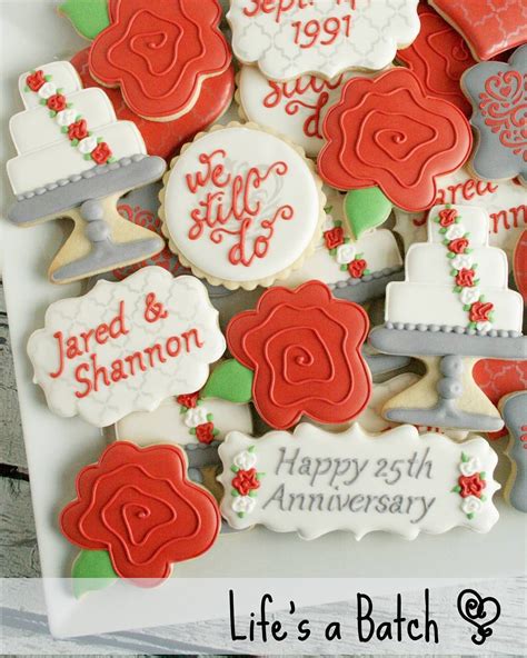 Happy 25th Anniversary Anniversary Cookies Silver Anniversary