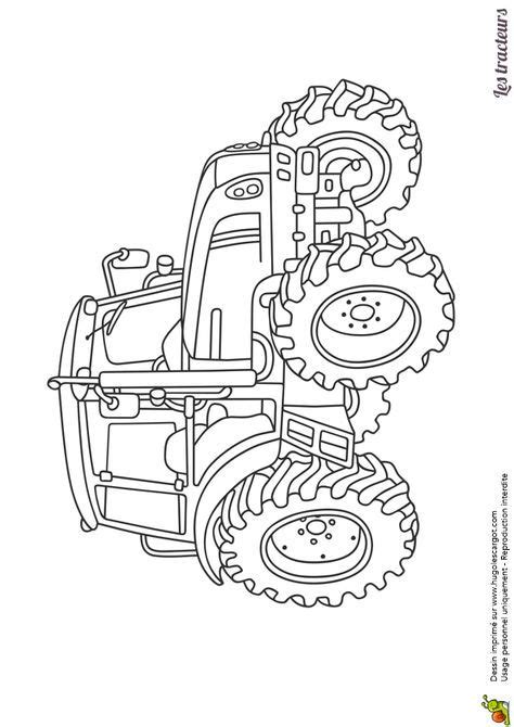 Dessin Dun Tracteur Agricole Moderne Colorier Coloriage Tracteur