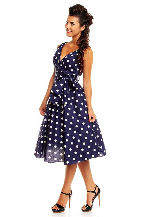 Ladies Marilyn 1950s Rockabilly Plus Size Polka Dot Retro Swing Dress