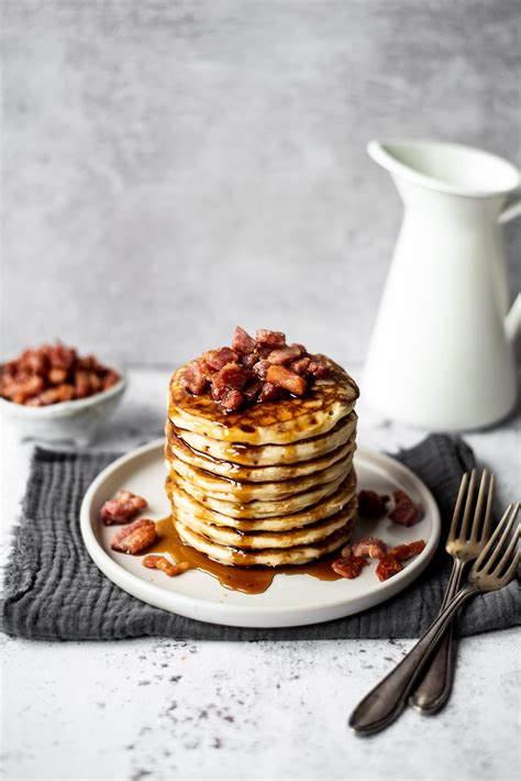 Pancakes With Maple Syrup And Crispy Bacon Baking Mad