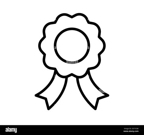 Ribbon Badge Prize Single Isolated Icon With Outline Style Vector