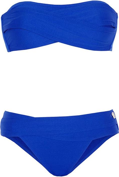 La Perla Blue Shape Couture Bandeau Bikini Beach Wear Outfits