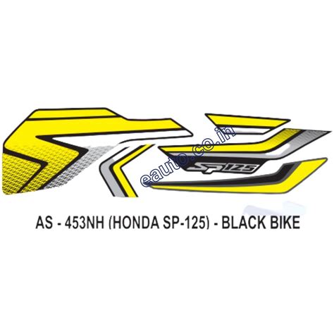 Graphics Sticker Set For Honda Sp 125 Black Vehicle Both Sides